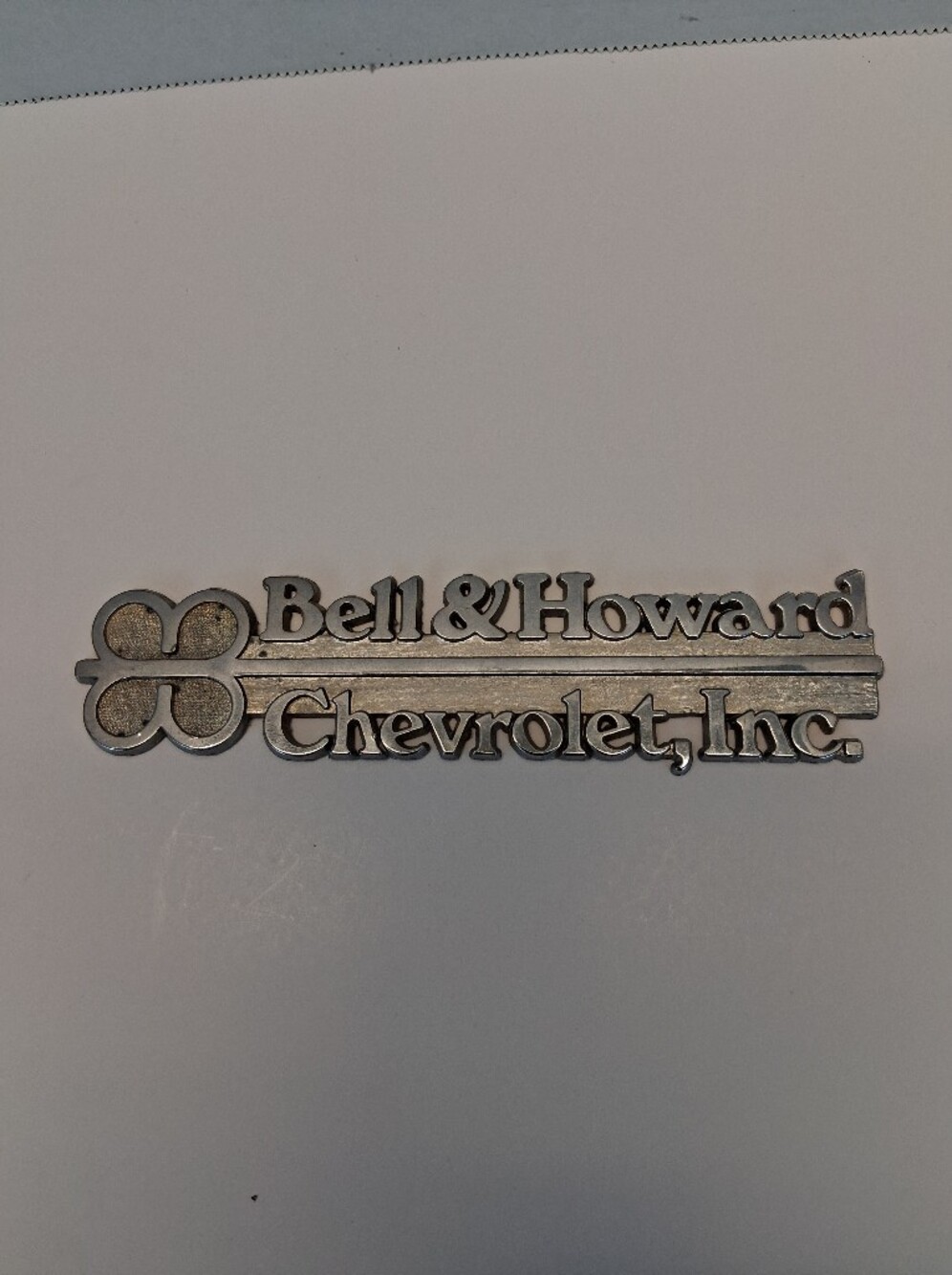 Vintage Bell & Howard Chevrolet Statesville NC Dealership Metal Emblem Badge 6"